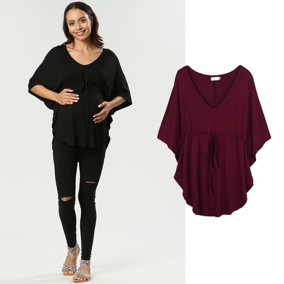 Buy Newest Design Women Top with Batwing Sleeves & Waistband at wholesale prices