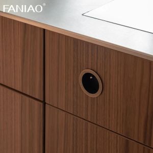 Modern Wood Grain 304 Stainless Steel Waterproof Villa Kitchen Cabinet