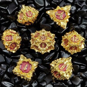 Lotus Metal Dice Set DND Dungeons And Dragons TRPG Polyhedral COC D6 Board Game