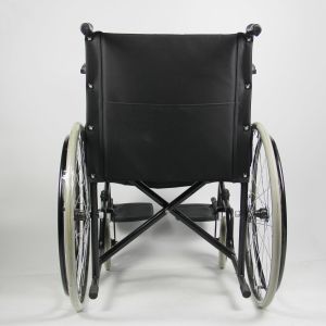 Barebone Folding Steel Wheelchair Solid Castor Easy Assemble