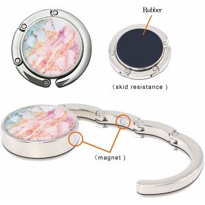 Custom Foldable Purse Hook Zinc Alloy Womens Bag Table Hanger