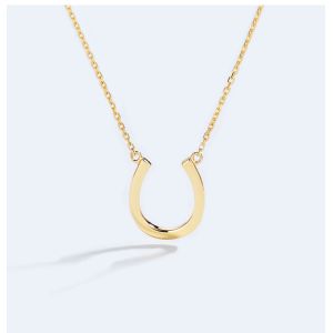 Horseshoe 18K Gold Diamond Necklace Extender Chain 45cm