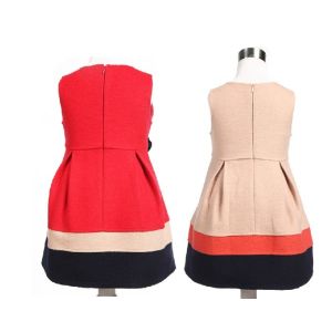 Cotton Childrens Clothes , Winter Long Sleeve Girls One Piece Dress