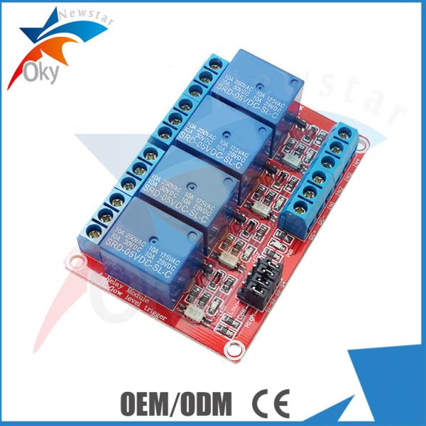 Buy Lightweight Four Channel Relay Module For Arduino , Red Board at wholesale prices