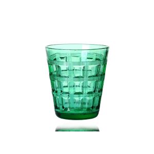 Hand Pressed 280ml Solid Colored Whisky Glasses Solid Green, Lead Free Drinking