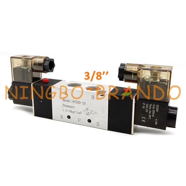 Buy 4V320-10 3/8 Inch Double Solenoid 5/2 Way Pilot Pneumatic Valve at wholesale prices