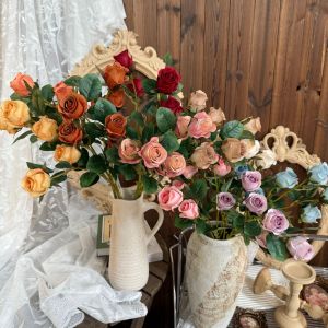 Simulated Flower Roses, 6 Head Dora Rose Waterfall, Fake Flower Decoration,