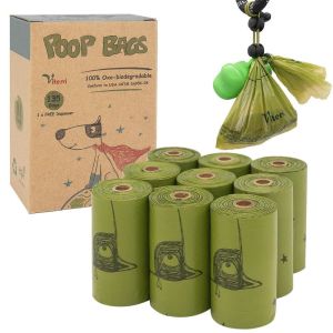100% Biodegradable Dog Waste Bags Refill Rolls With Dispenser Customization