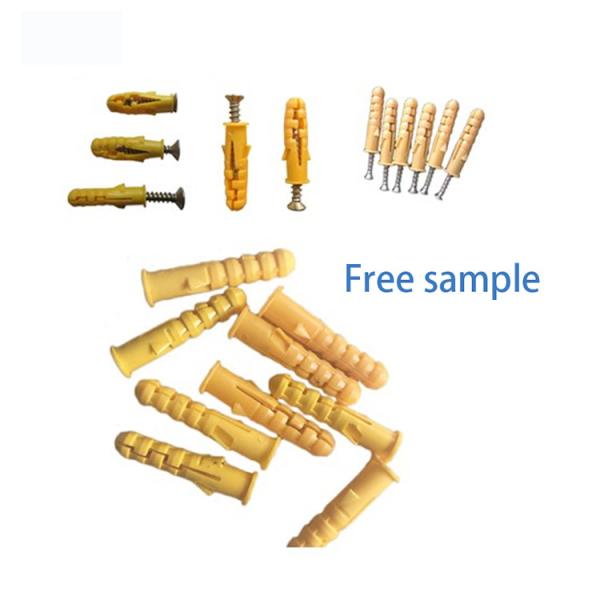 Small Yellow Croaker Plastic Expansion Bolt , Expanding Wall Plugs Edge Design