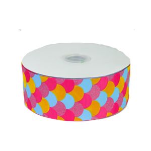 Durable Polyester Grosgrain Ribbon , Fancy Style Logo Printed Ribbon