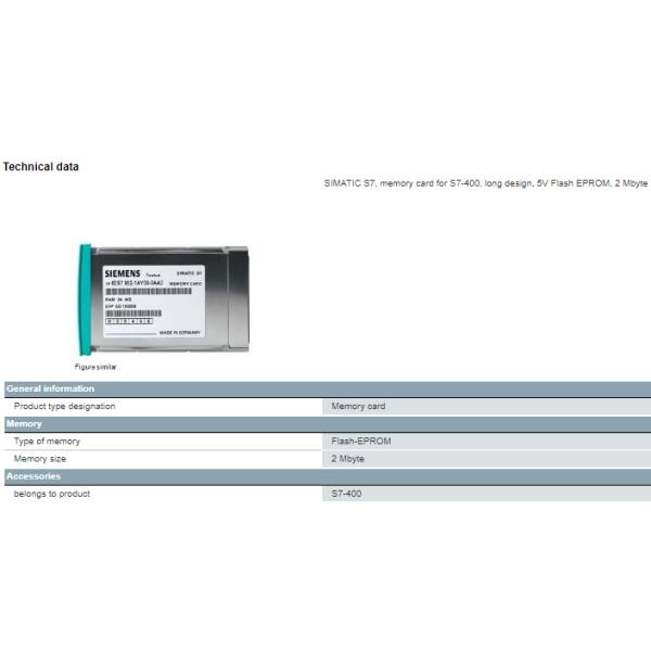 6ES7952-1KL00-0AA0 RAM Siemens Memory Card For S7-400 Condition 100% Original