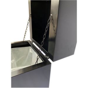 Black Rectangular 40gal 4 Compartment Recycling Bin