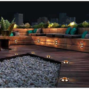 Constantly Bright Solar Deck Lights Silicon 600MAH Outdoor For Highway