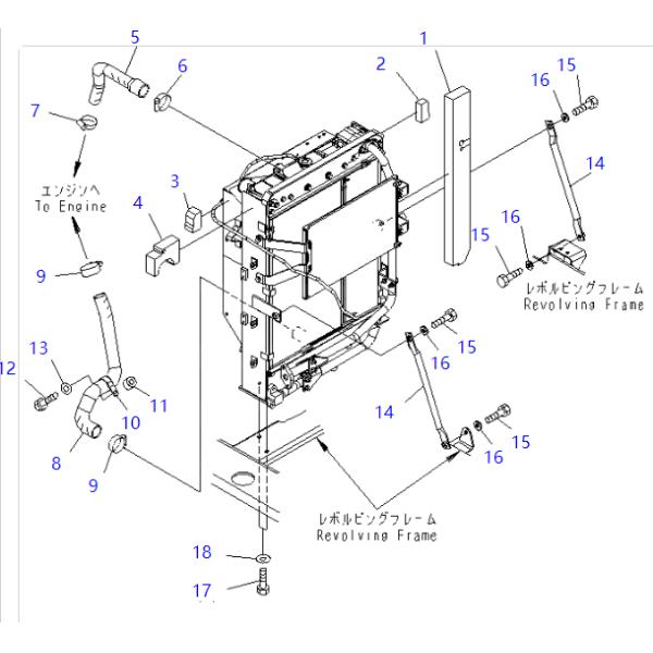 203-03-71310 203-03-71321 2030371310 2030371321 PC130-7 Hose Radiator Cooling
