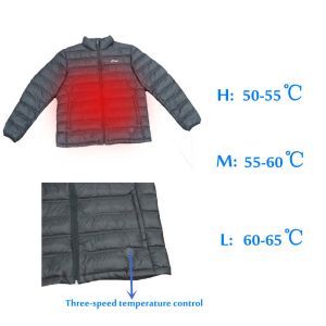 Winter Coat Electric USB Powered Heated Jacket 6 graphene elements With Zipper