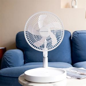 Hebronfan Large Battery Operated Rechargeable Stand Air Folding Telescopic Fan