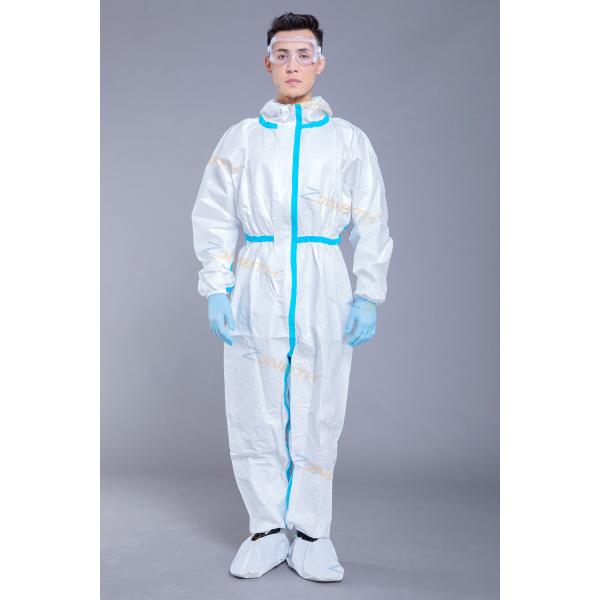 Buy 65GSM Non Woven Disposable Coverall With Zipper Front at wholesale prices