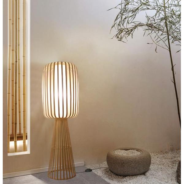 Bamboo Weaving Rattan Floor Lamp For Residential Teahouse Living Room