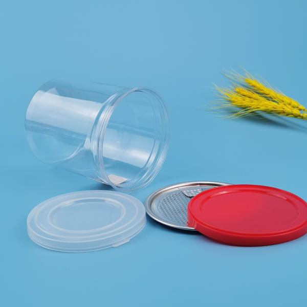 Lightweight Recyclable 450ml Plastic Food Cans for nuts beans