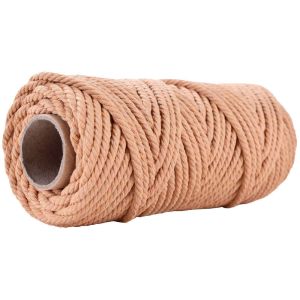 50m Dusty Pink Macrame Cord 5mm ISO9001 Pink Cotton Rope 3 Strands