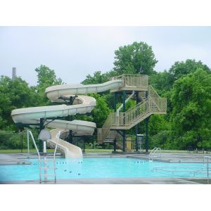Swimming Pool Game Water Adventure Play Equipment Spiral Fiberglass Slide