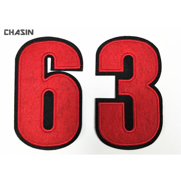 Buy Clear Felt Fabric Custom Applique Patches Jerseys Number Pattern at wholesale prices