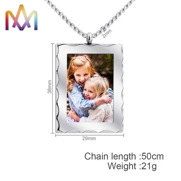 55CM Chain Womens Engraved SS304 Unique Photo Necklace