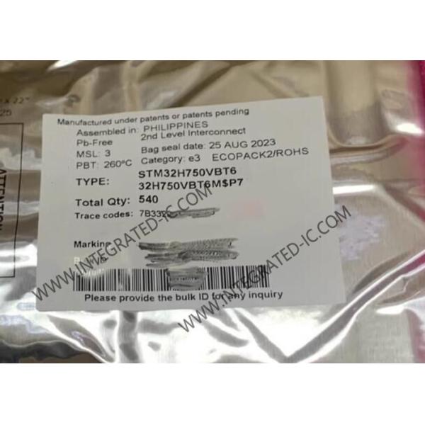 Buy 100-LQFP Package STM32H750VBT6 128KB Flash 1MB ARM Microcontrollers-MCU at wholesale prices