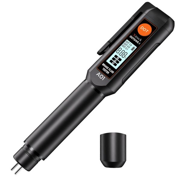 Digital Brake Fluid Tester with 155mm*30mm*25mm Size 38.5g Weight and 0~50°C