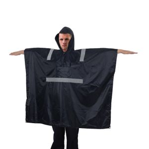 Quality R018-R 100% Waterproof Rubberized Poncho with Reflective Tape Lightweight and Durable for sale