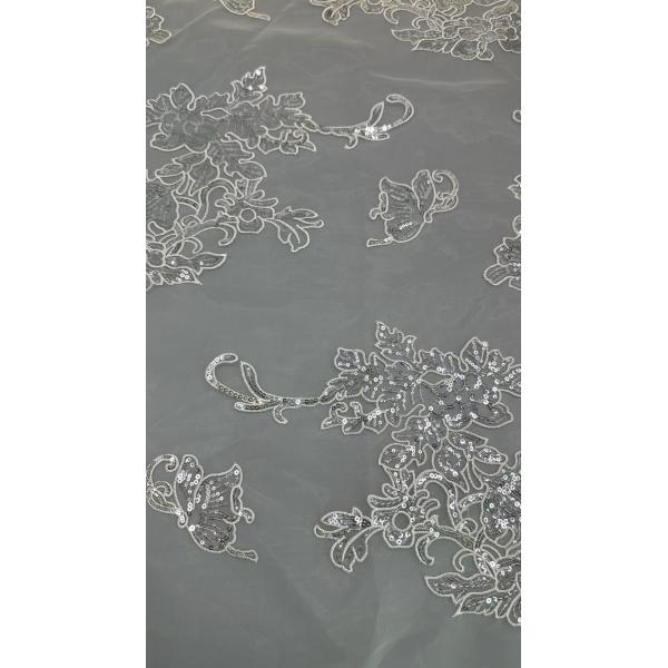 Sequin Embroidered Fabric Lace Fabric New Collections for Garments Gowns and Fashion Design