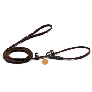 2 In 1 Real Leather Pet Collar Quick Release Adjustable Lightweight Ultra Thin