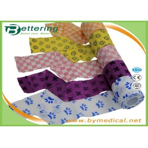 Printed Veterinary elastic Non Woven Cohesive Bandage with various patterns