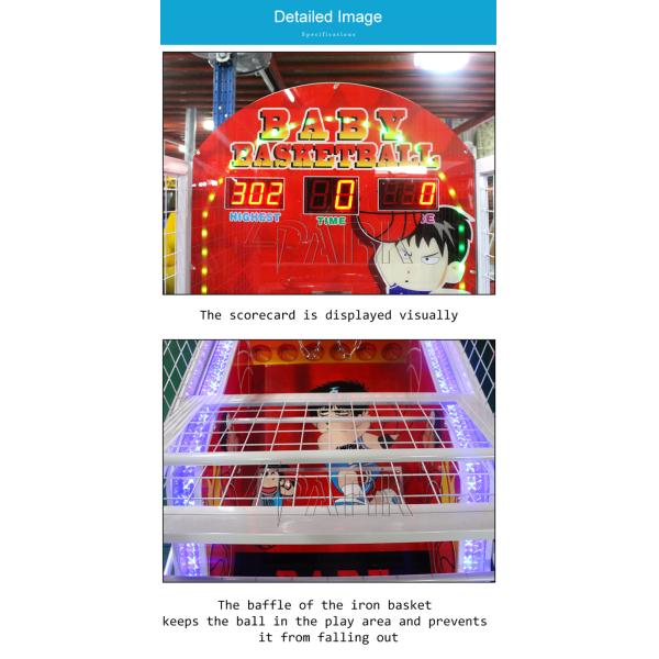 Coin Amusement Arcade Basketball Game Machine Clown King For Children