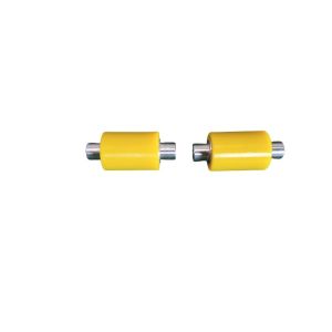 Yellow Polyurethane Conveyor Rollers Wear Resisting , Polyurethane Track Rollers