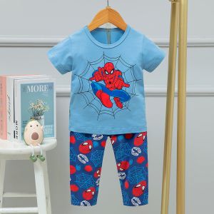 China Spring And Summer Children'S Round Neck Night Suit Ice Silk Cotton age 7 pyjamas on sale