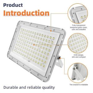 IP65 High Lumen Outdoor Solar Flood Lights 60W 100W For Garden