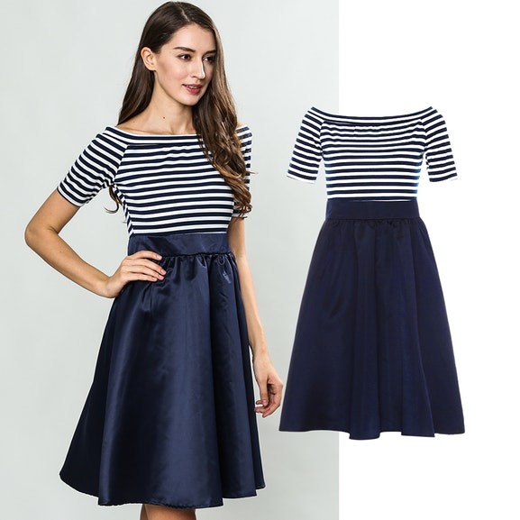 Buy 2019 newest style woman fashion dress with satin skirt at wholesale prices