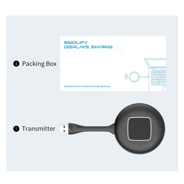 USB Transmitter Conference Room Wireless Presentation 90ms AES
