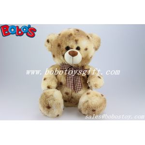 China 100%Polyester Tie-dyed Material Stuffed Teddy Bears With Check Ribbon on sale