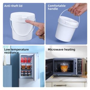 Personalized 1 Gallon Plastic Buckets PP Plastic Small Silkscreen Printing