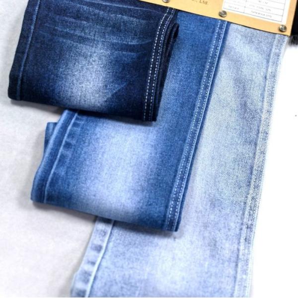Buy 180cm Width Super Soft Right Twill Dual-core Stretch Blue Denim Fabric 10 oz JSD3078 for All Seasons at wholesale prices