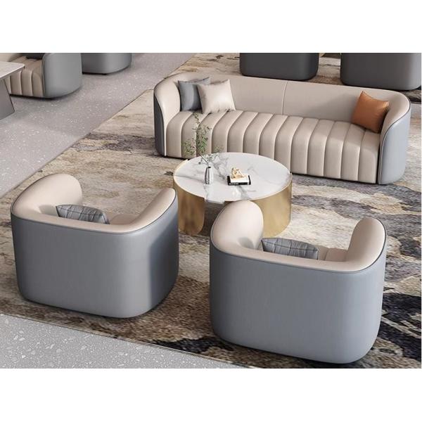 Modern Hotel Lobby Furniture Sectional Sofa and table set For Reception And Negotiation Area