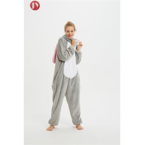 Long Ears Fleece Kigurumi Onesie Women Adult Animal Christmas Cosplay