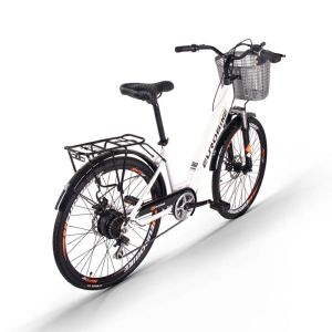 26 Inch Women Electric Bike With Basket Step Through E Bike 48v 350w 9.6Ah