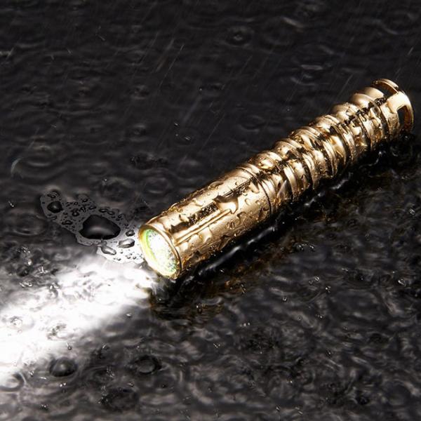 Waterproof Everyday Carry Flashlight Brass Material Good Heat Dissipation