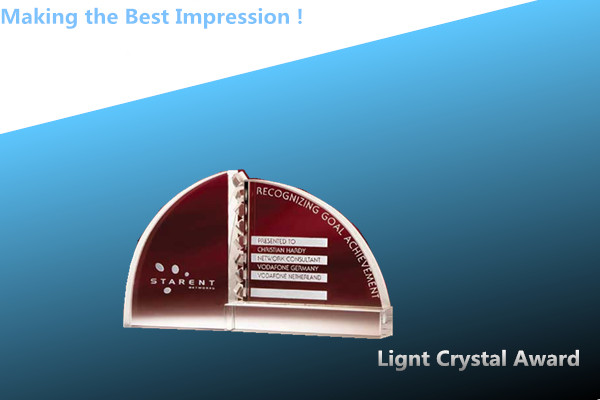 Buy crystal light award/crystal nameplate/crystal paperweight/light crystal award at wholesale prices