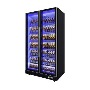 Black Body Commercial Upright Freezer Beverage Refrigerator With Five Layer