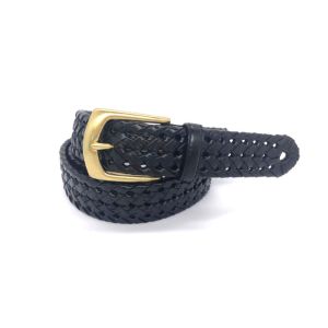 China 3.5cm Wide Mens Braided Leather Belt Customized Logo on sale