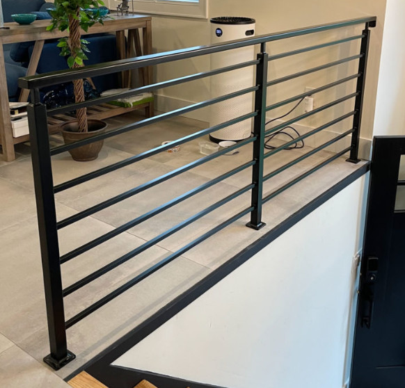 Buy Contemporary FRP Handrails Indoors Fiberglass Stair Railing Black Smooth Treatment at wholesale prices